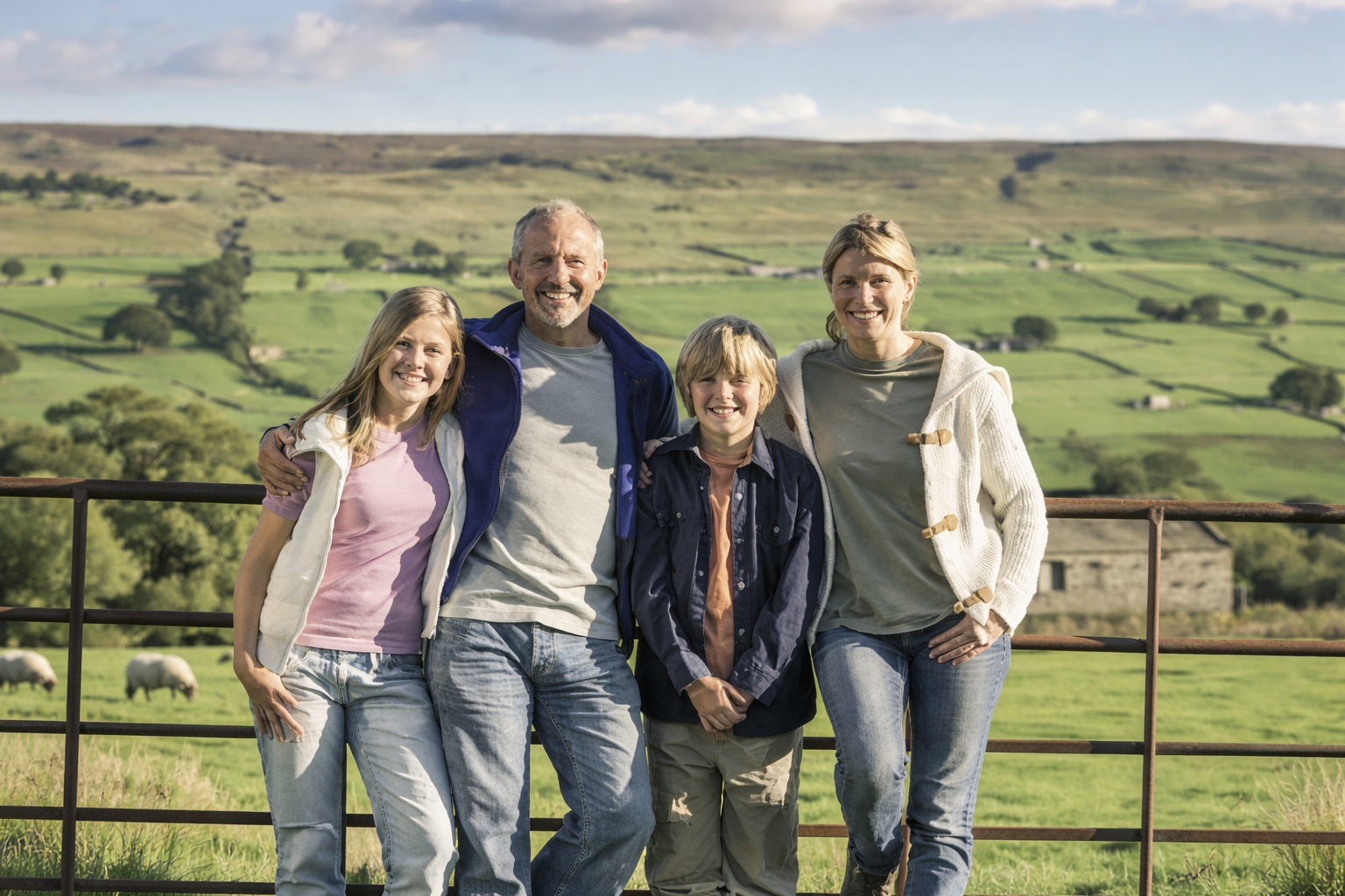 Family portrait in the countryside