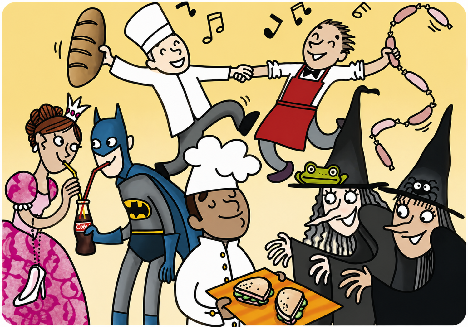 Fancy dress party cartoon