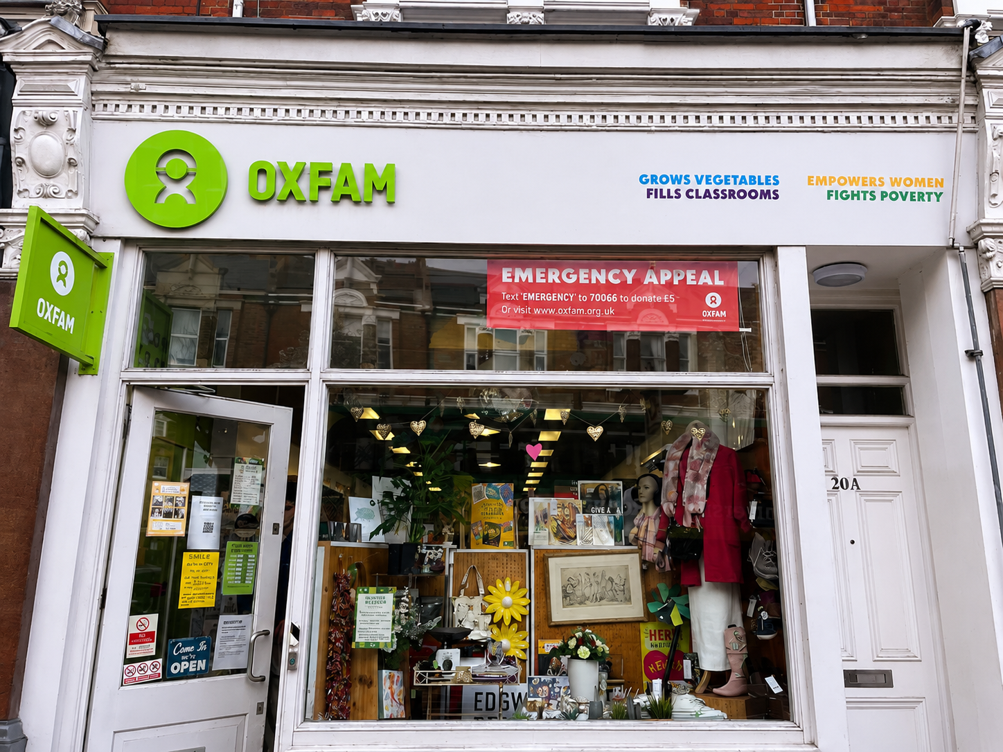 Oxfam charity shop in Hay-on-Wye, Wales