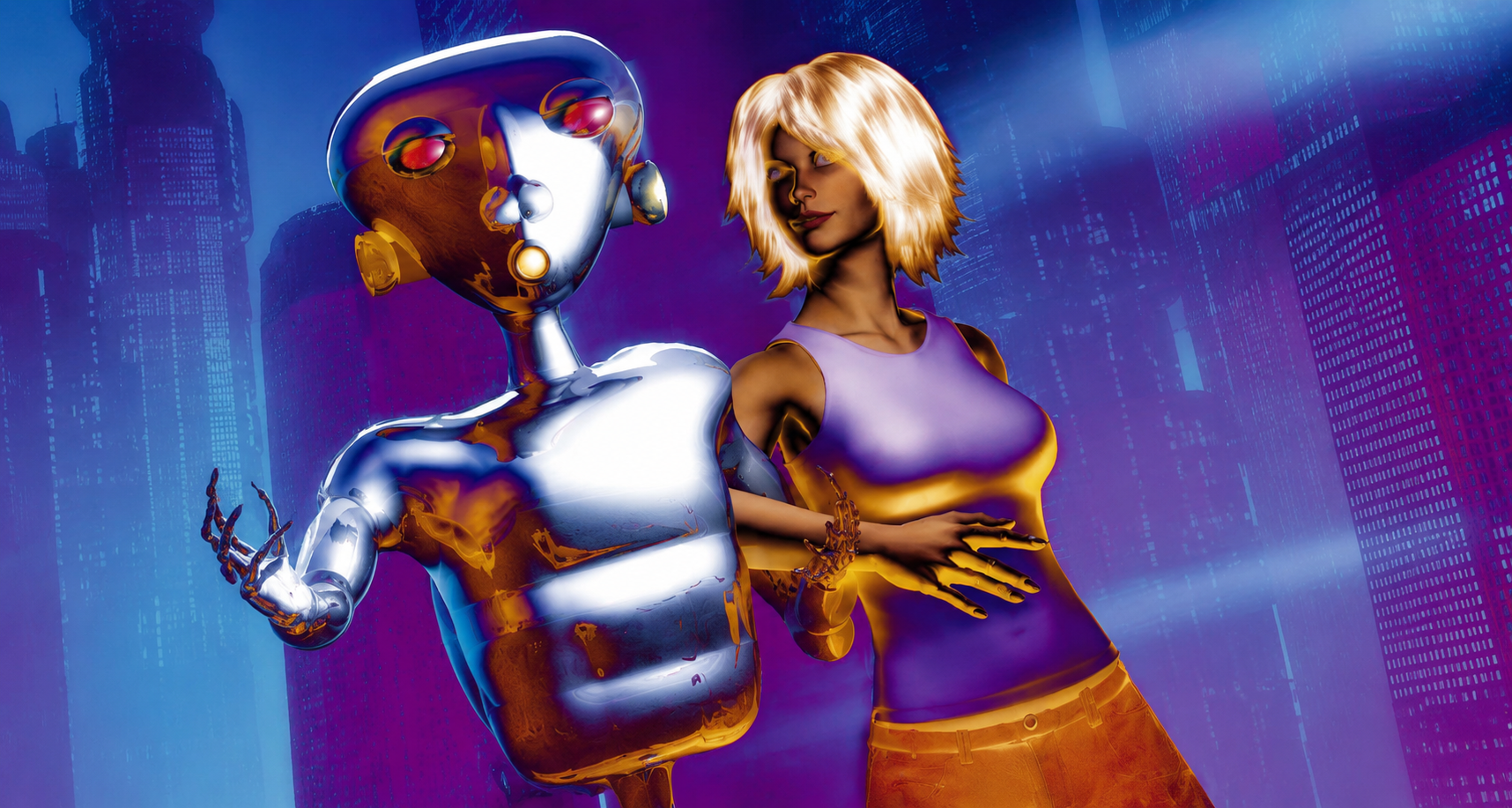 A sci-fi couple in a futuristic setting