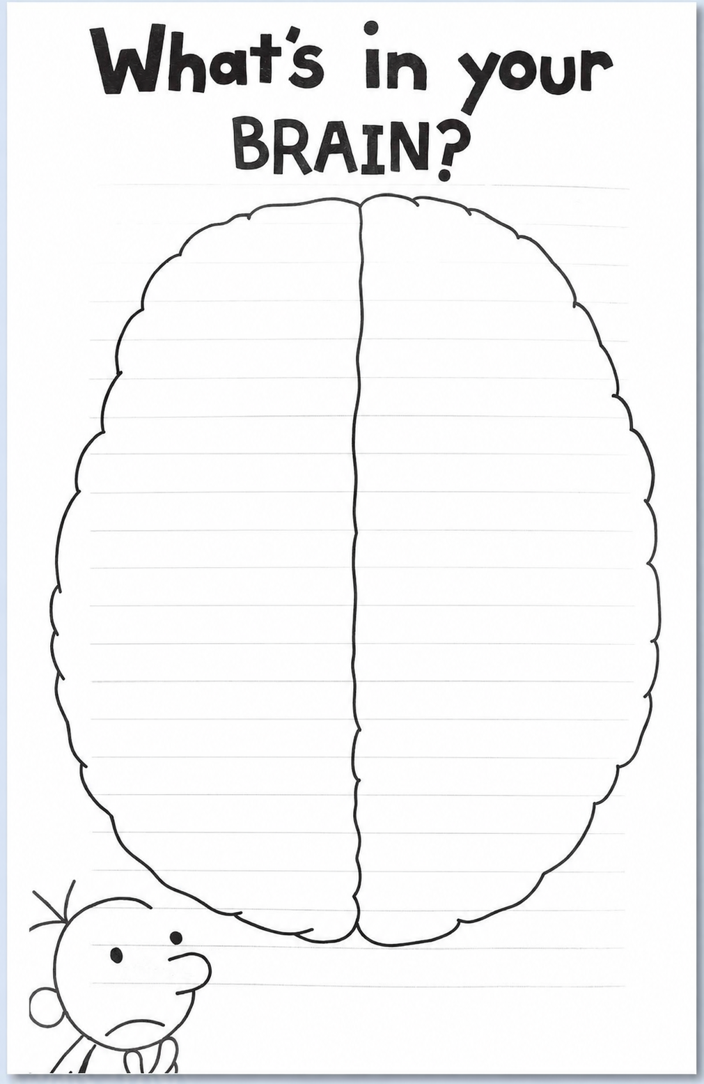 Empty brain outline to complete