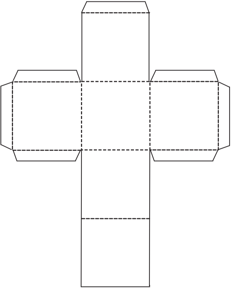 Mascot dice net — cut-and-fold template