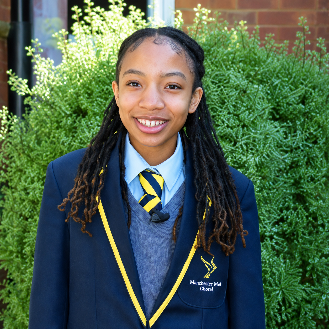 Arayah in her school uniform