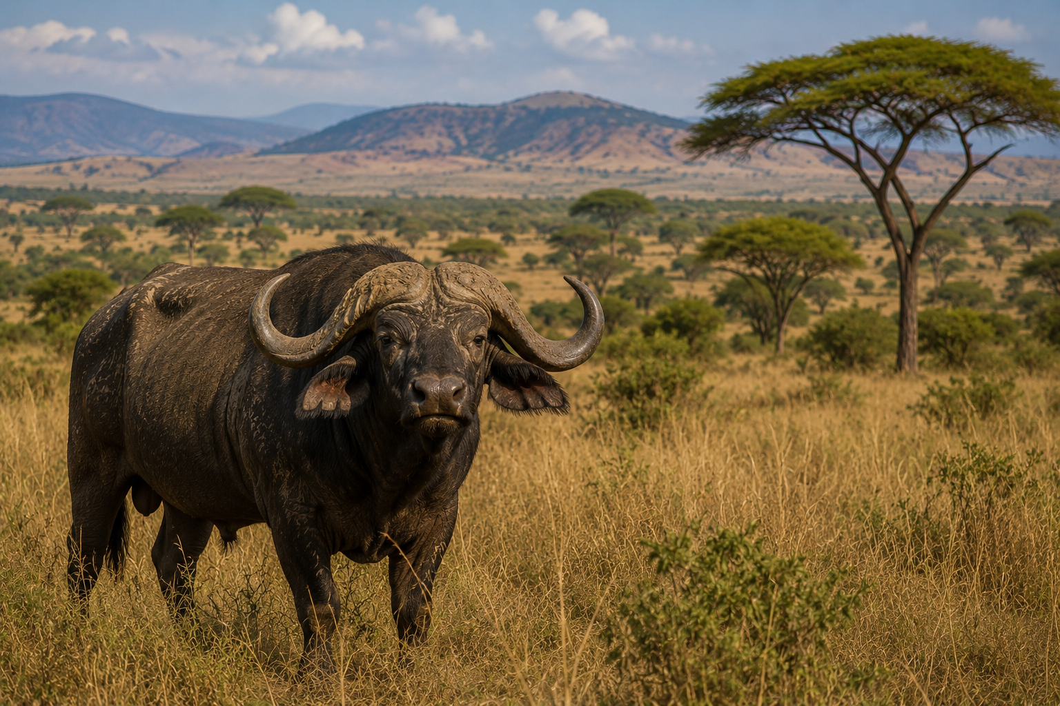 An African buffalo