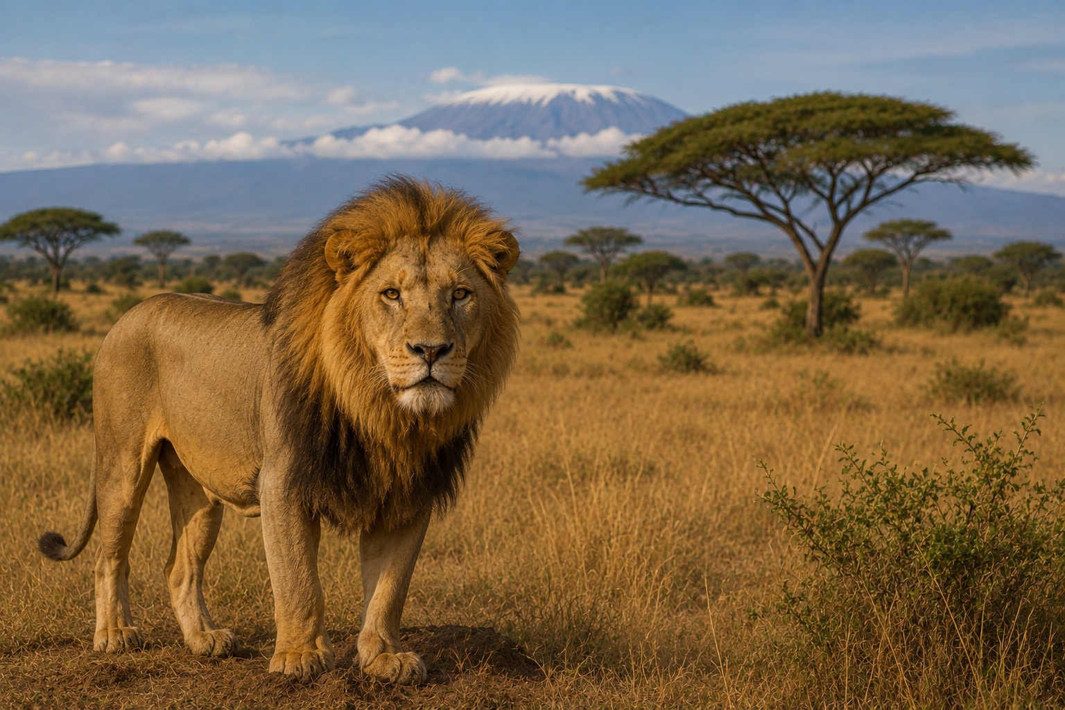 A lion in Kenya