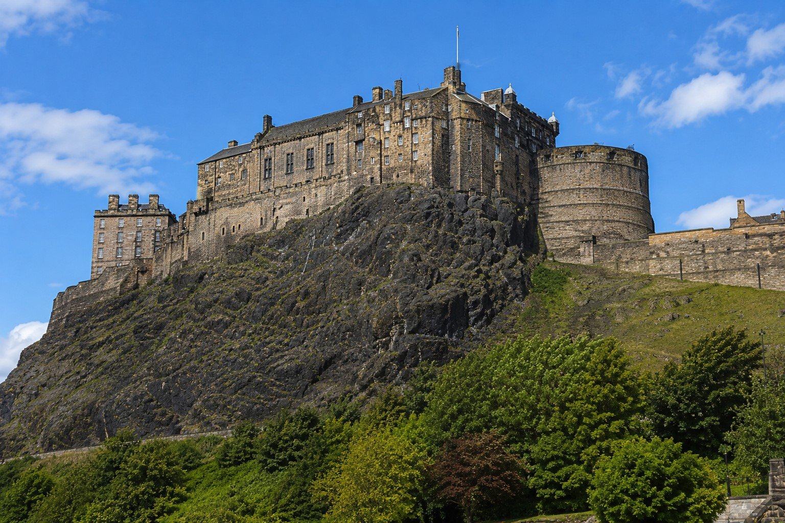 The castle on its crag above Edinburgh