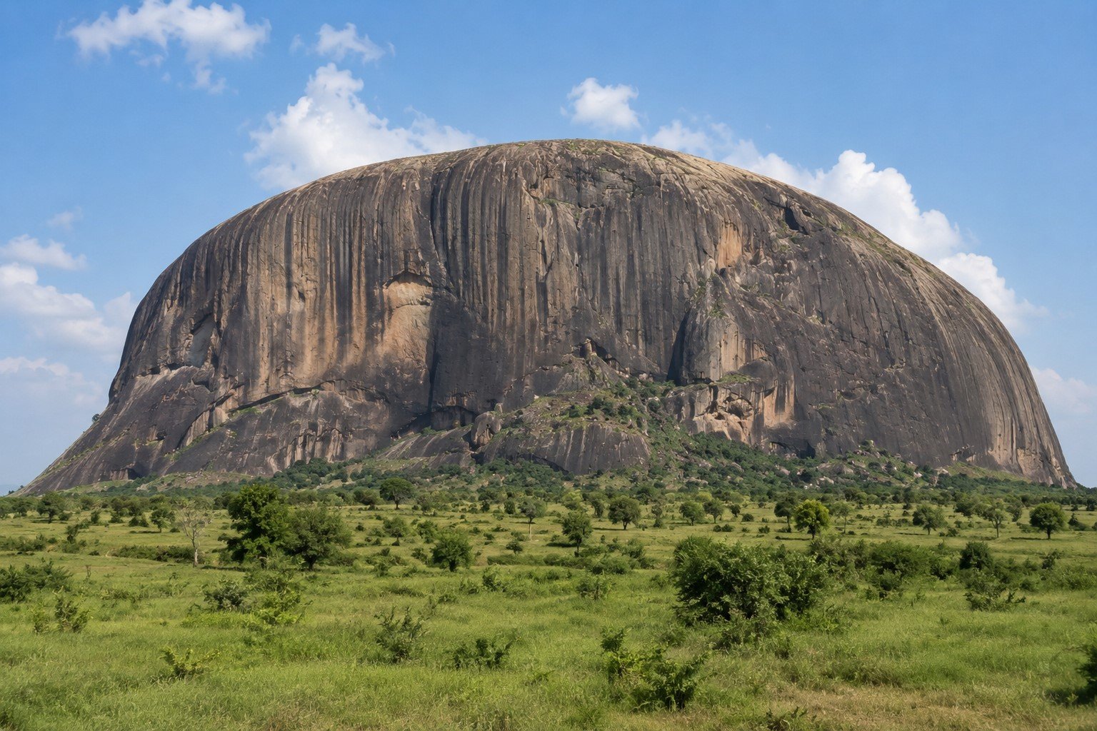 The monolith rising out of the bush, Nigeria